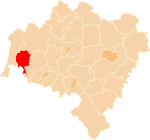 POL powiat lubański map